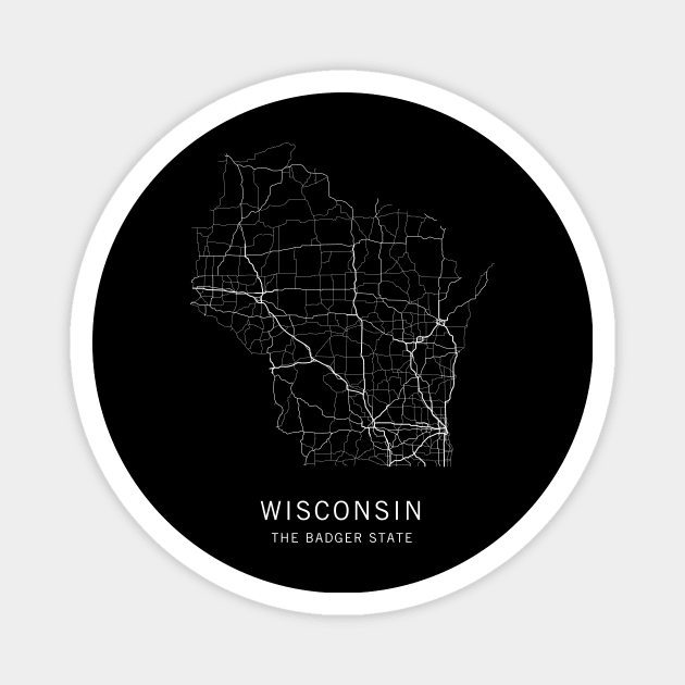 Wisconsin State Road Map Magnet by ClarkStreetPress